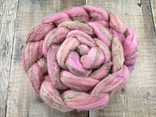 Load image into Gallery viewer, Pink - Spinning Fibre - Merino, Tussah Silk &amp; Linen Blend 100g Braid