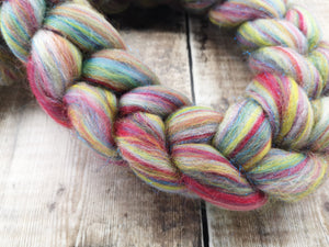 Rainbow Sparkle - Spinning Fibre - Blended Tops 100g Braid