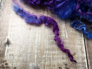 Hand Dyed Wensleydale Locks - Spinning Fibre