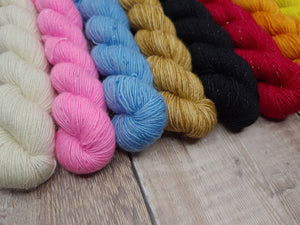 Hand Dyed Yarn Kit for Prideful Shawl by MarinJa Knits - Sparkle Singles 4Ply